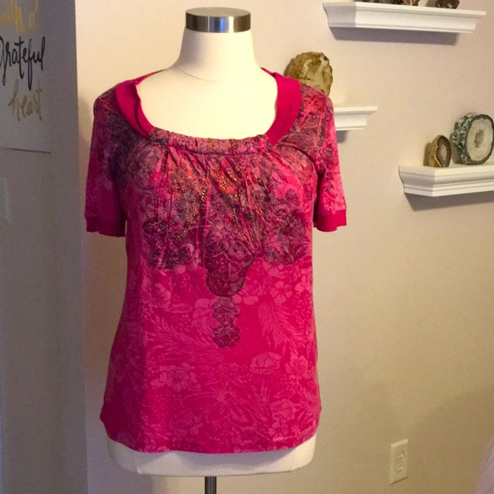 NWOT Lane Bryant 14/16 pink crystal studded top